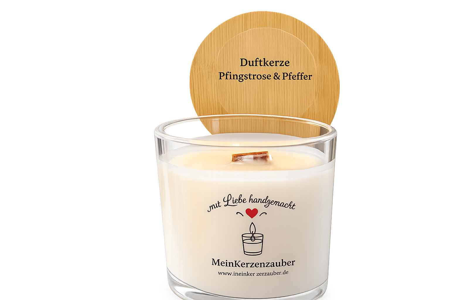 Duftkerze Pfingstrose & Pfeffer Mittel (140g) - MeinKerzenzauber