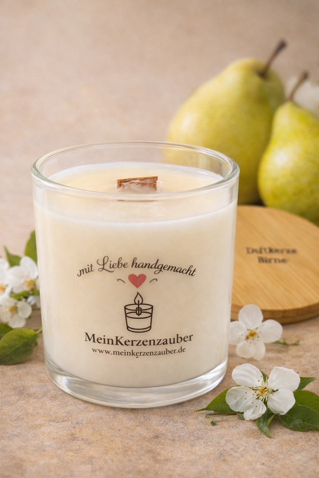 Duftkerze Birne Mittel (140g) - MeinKerzenzauber