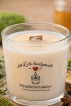 Duftkerze Matcha Tee mit Wilder Honig Mittel (140g) - MeinKerzenzauber