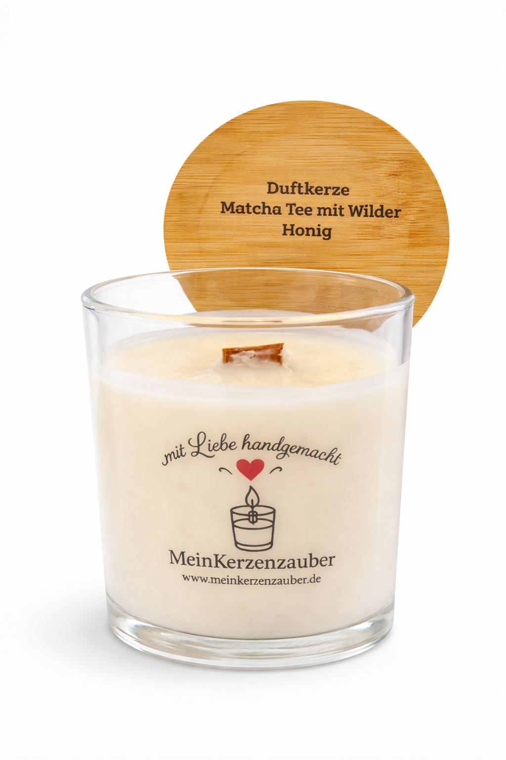 Duftkerze Matcha Tee mit Wilder Honig Mittel (140g) - MeinKerzenzauber