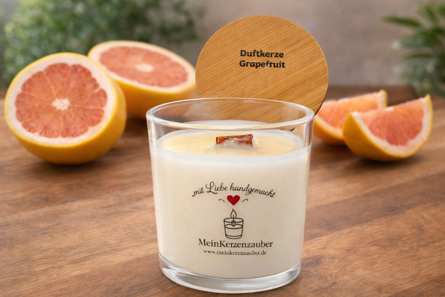 Duftkerze  Grapefruit Mittel (140g) ätherisches Öl - MeinKerzenzauber