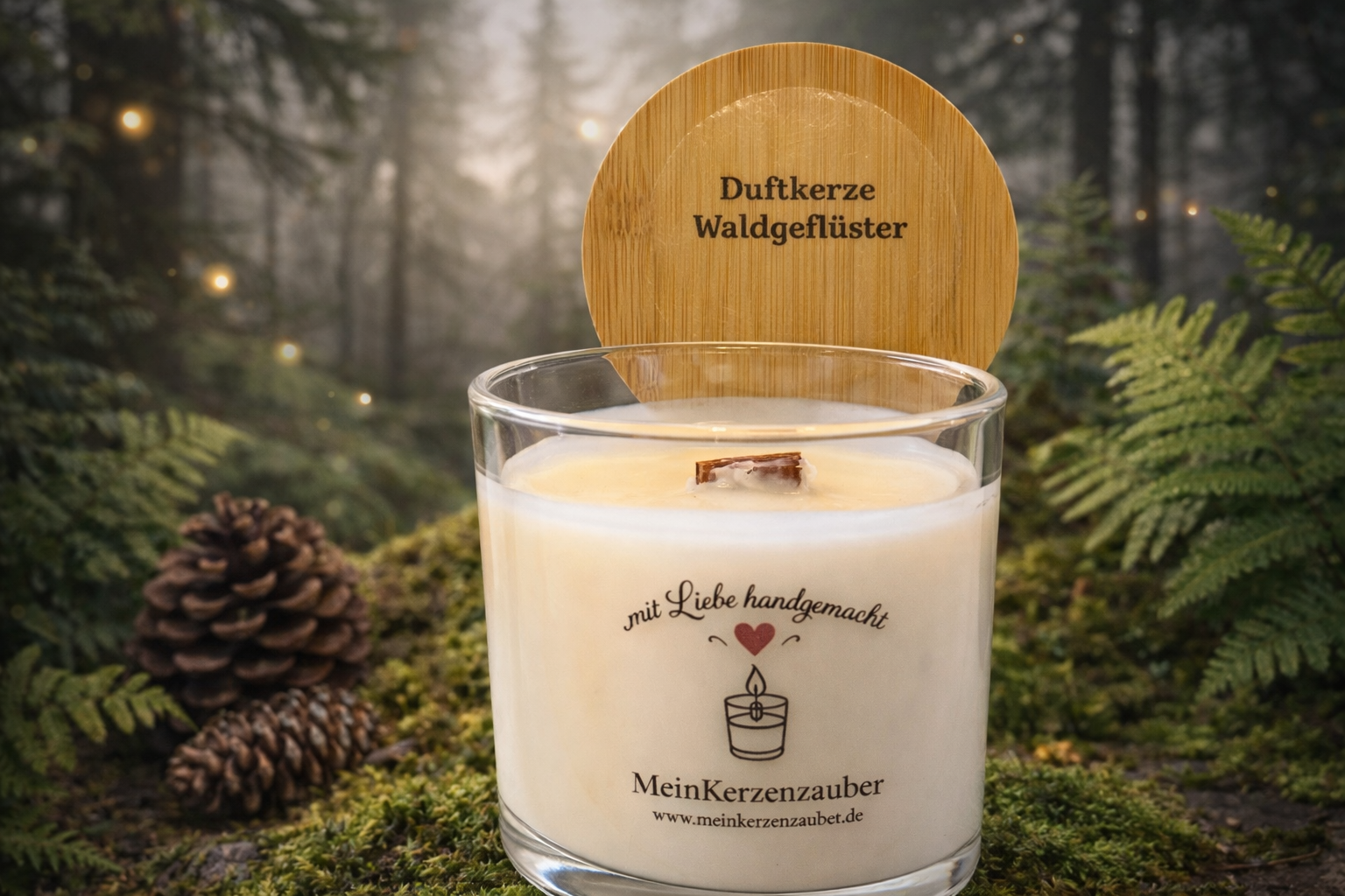 Duftkerze Waldgeflüster Mittel (140g) - MeinKerzenzauber
