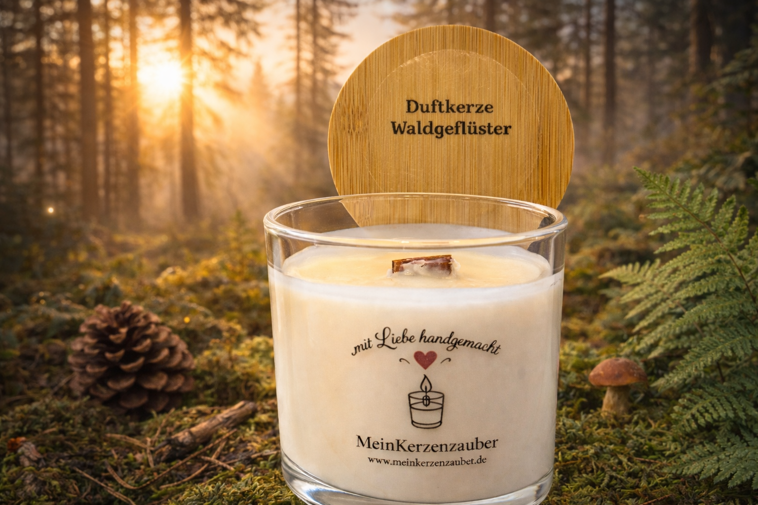 Duftkerze Waldgeflüster Mittel (140g) - MeinKerzenzauber
